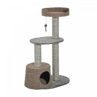Pawhut Arbre A Chat A Gratter Poteau D'escalade Chaton Animaux Kitty Meubles Avec Jouet Marron