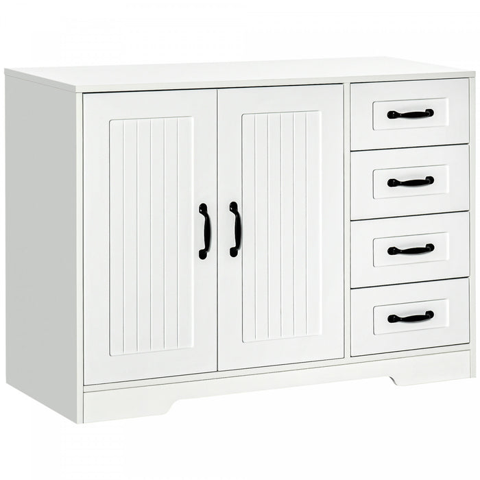 HOMCOM Buffet Moderne Armoire Autoportante Cupboard Blanc