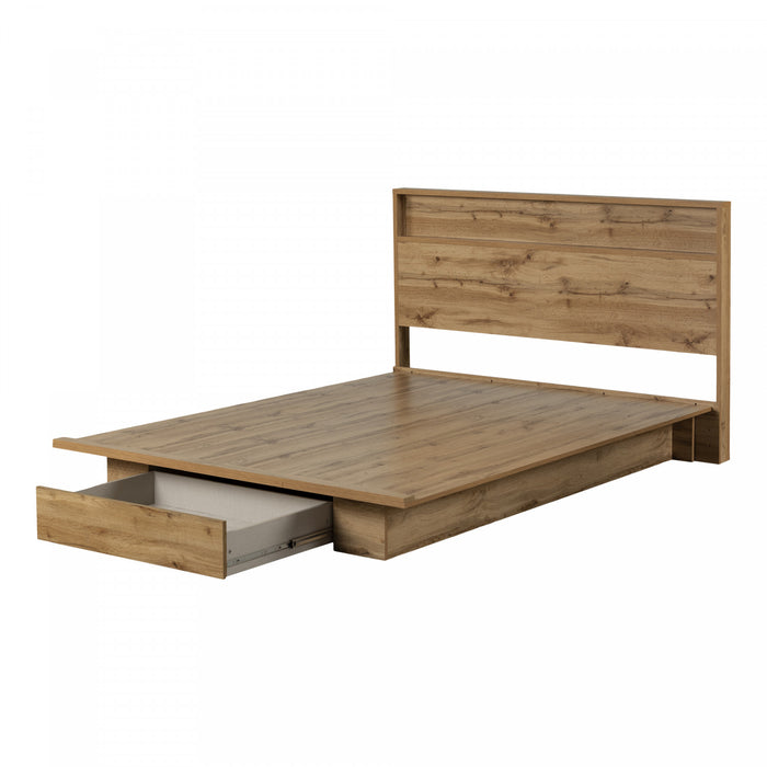 Musano Ensemble Lit Plateforme Et Tete De Lit Chene Nordique, De Meubles South Shore