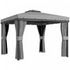 Outsunny Tonnelle De Patio 10' X 10' Avec Parois Laterales, Gris Clair