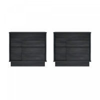 Table de nuit Horizon Modern 56 cm en gris charbon (2 tiroirs) - Lot de 2