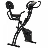 Soozier Velo D'exercice Droit 2 En 1 Stationnaire Pliable Magnetique Velo Couche Avec Bandes De Resi