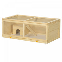 Pawhut Cage En Bois Pour Hamster, Kit Pour Petits Animaux, Maison De Jeu D'exercice Pour Hamsters Na