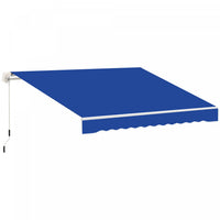 Outsunny Abri Retractable Manuel Pour Parasol De Patio, Bleu