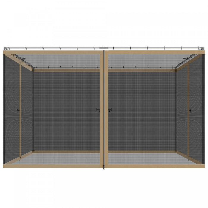 Outsunny Moustiquaire de rechange pour gazebo 12' x 12', kaki