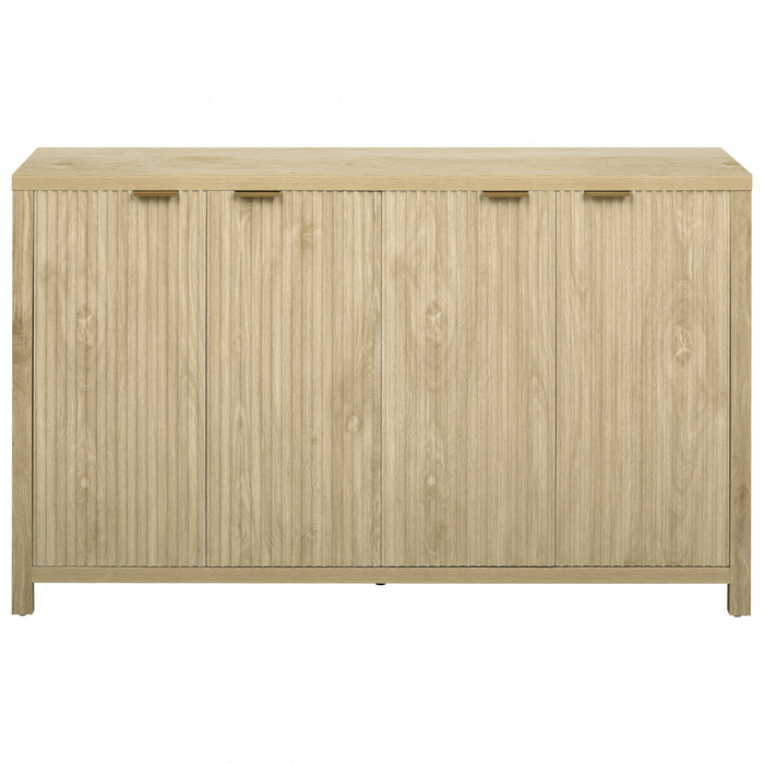 Ted Buffet Cannele 55\" Avec Rangement Et Etageres Reglables - Naturel