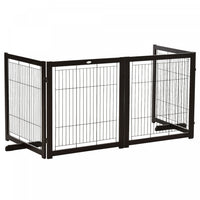 Pawhut Barriere De Securite Pour Animaux Barriere Modulable Pliable 4 Panneaux En Bois De Pin Massif