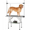 Pawhut Table De Toilettage Reglable Pour Chien, Dessus En Caoutchouc, 2 Sangles De Securite, Panier De Rangement En Maille, Metal Lourd, 42,25\" X 23,5\" X 67\", Gris