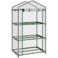 Outsunny Mini Serre De Jardin Serre Portable Pour Plantes Avec Porte Enroulable Et Etageres En Fil M