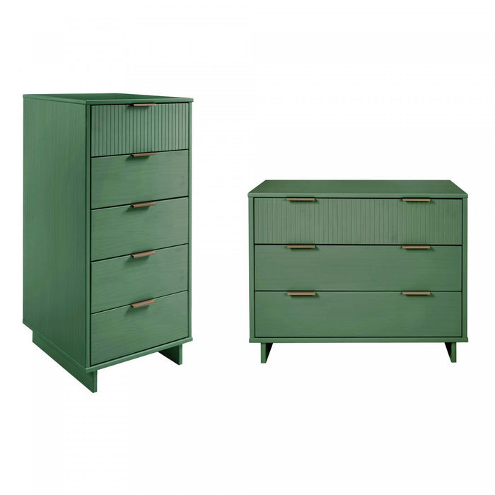 Ensemble de commode 2 pieces Granville Modern en vert sauge