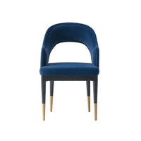  Fauteuil moderne glamour Carrington en velours bleu nuit