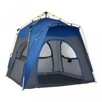 Outsunny Tente De Camping Familiale 4 Personnes Montage Instantanee Pop-up 4 Fenetres Pare-soleil Sa