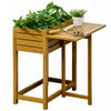 Outsunny Jardiniere en bois, lit de jardin sureleve avec table pliante