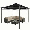 Outsunny Tonnelle 3 x 3 m, Tonnelle de Jardin a Toit Souple avec Double Toit, Noir