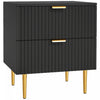 HOMCOM Table de chevet, table d'appoint avec 2 tiroirs, noir