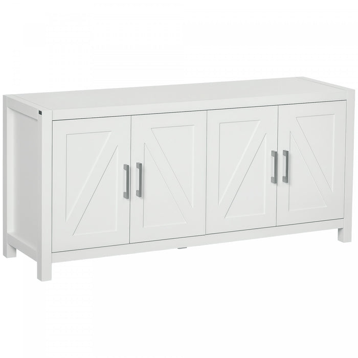 HOMCOM Buffet de cuisine Meuble TV pour televiseurs jusqu'a 65\" Blanc