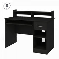  Axess Bureau de travail avec support à clavier avec Port USB Noir solide, de Meubles South Shore