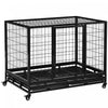 Pawhut Cage Pour Chiens De Taille Moyenne Avec Deux Portes, Plateau A Roulettes Verrouillable, 42.9\" X 29.9\" X 34.3\"