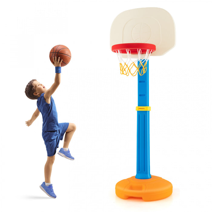 Portable Children Basketball Stand, Height Adjustable Basketball Hoop Youth, Water Or Sand Filled Base With Handle, Suitable For Indoor & Outdoor
