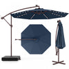 Costway Parasol suspendu deporte 10FT avec 32 LED, sac de sable, base croisee pour exterieur