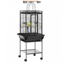 Pawhut Cage A Oiseaux De 61 Pouces Pour Pinsons, Perruches Avec Support, Plateau Coulissant, Dessus