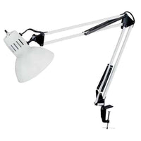 Lampe de travail de Dainolite avec pince à ressort équilibrée, portée de 36 po et fini blanc lustré