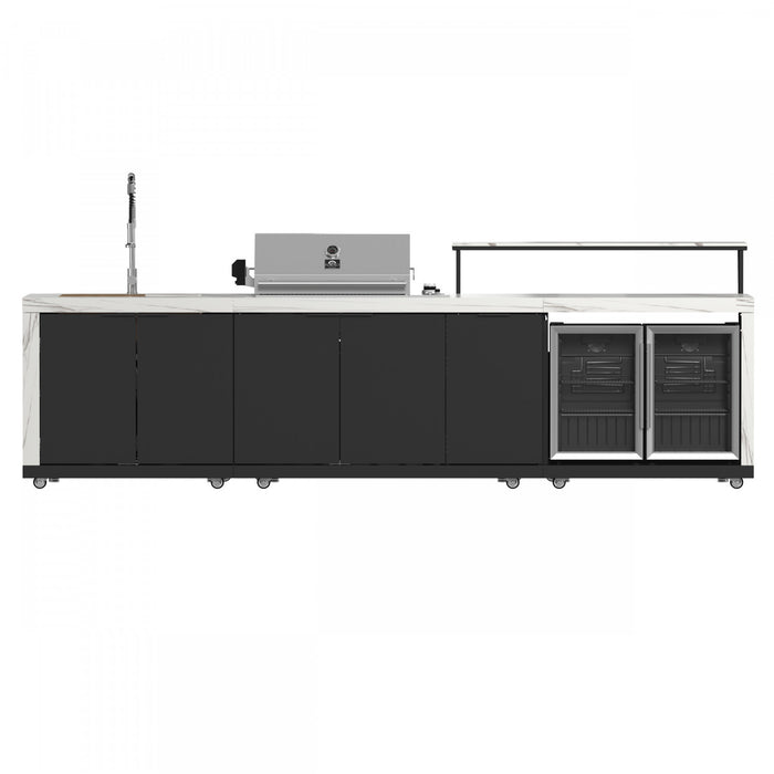 Cuisine d'exterieur Rimini de 62 600 BTU, refrigerateurs de 4,8 pi³, comptoirs blancs – FODKT2575WHT