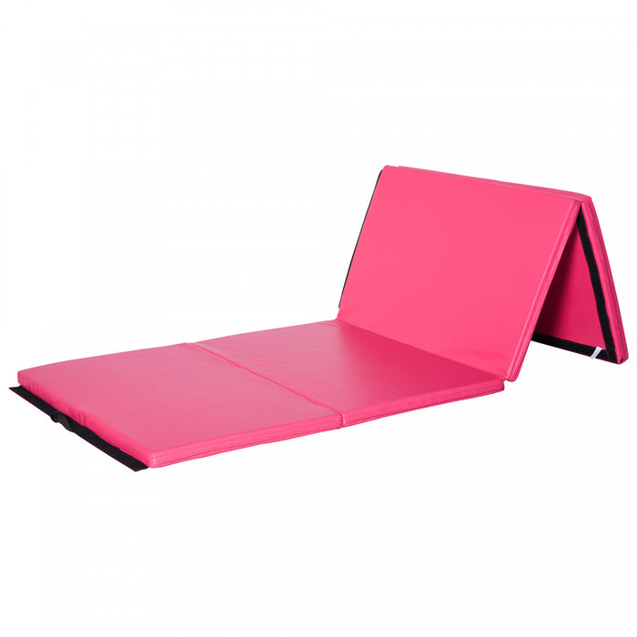 Soozier Tapis De Gymnastique Pliable, Tapis D'exercice Avec Poignees De Transport Pour Yoga, Mma, Arts Martiaux, Etirements, Entrainements De Base, Rose