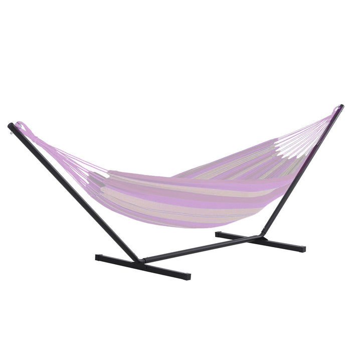 Outsunny 11.8'l Support De Hamac A Tres Longue Duree De Vie Poteau Droit Balancoire De Lit Cadre En Metal Installation Simple Jardin Camping En Plein Air Pique-nique Utilisation Noir