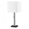 Lampe de table Fernanda de Dainolite avec abat-jour blanc, fini noir mat et 1 ampoule
