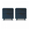 Table de nuit Granville Moderne 18\" en bleu minuit (2 tiroirs) - Lot de 2