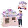 Cuisine Enfants Avec Restaurant En Bois 2 En 1, Jeu D’imitation Educative Avec Salle A Manger, Cuisine Evolutive Avec Four Et Micro-ondes, Ideal Pour Enfants De Plus De 3 Ans