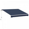 Outsunny 10x8ft Manuel Retractable Patio Sensibilisation Resistant A L'eau Pare-soleil Exterieur Pont Fenetre Porte Auvent Abri Cadre En Aluminium Bleu