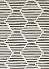 Carpette Forte noire et blanche à motif de rayures - 4 pi 7 po x 6 pi 7 po