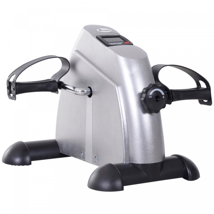 Soozier Mini Velo D'exercice Portable A Pedales Pour Velo D'interieur Avec Ecran Lcd Argente