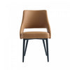 Chaise de salle a manger moderne Tremont en metal et cuir vegetalien, coloris Saddle