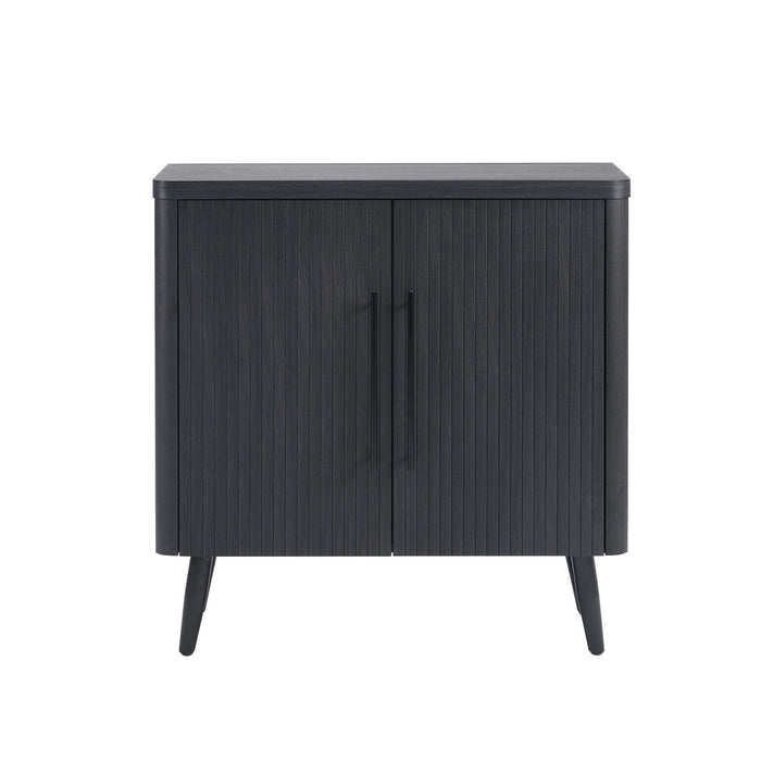 Jodie – Cabinet d’appoint cannele style milieu du siecle de 31\" en gris charbon