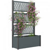 Outsunny Jardiniere avec treillis, jardiniere en osier, Gris Fonce