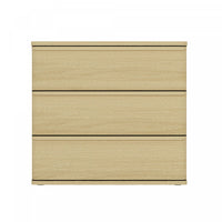 Table de nuit Molly Modern 66 cm en chene naturel (3 tiroirs)