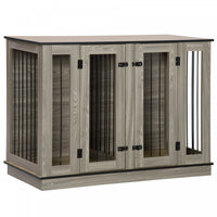 Pawhut Cage De Chien Avec Panneau De Separation, Table D'extremite De Niche Pour Grands Chiens, Mais