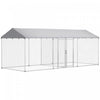 Outdoor Dog Kennel With Two Rooms, 19.7' X 7.5' X 7.5'