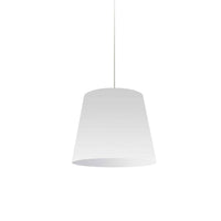 Petit luminaire suspendu de Dainolite avec très grand abat-jour cylindrique blanc et 1 ampoule