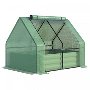 Outsunny Lit De Jardin Sureleve Avec Housse, Mini Serre, Vert
