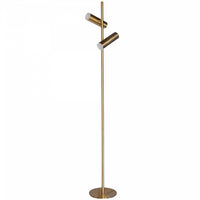 Lampe à pied Constance de Dainolite en acrylique givré qui diffuse la lumière, avec fini laiton vieilli et ampoule de 12 W