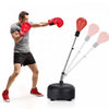 Costway Sac De Poinconnage Independant Avec Gants De Boxe Stand Pour Enfants Adultes Rouge Reglable