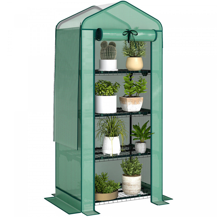 Outsunny Mini-serre avec toit en maille, serre portable, vert