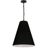 Luminaire suspendu moyen Anaya de Dainolite avec abat-jour noir et blanc, fini noir mat et 1 ampoule
