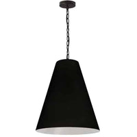 Luminaire suspendu moyen Anaya de Dainolite avec abat-jour noir et blanc, fini noir mat et 1 ampoule