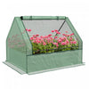 Outsunny Lit De Jardin Sureleve Avec Mini Serre, Jardiniere D'exterieur Galvanisee Avec Couvercle, Pour Herbes Et Legumes, Utilisation Pour Terrasse, Jardin, Balcon, Vert Et Argent