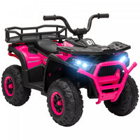 Qaba Quad, Vehicule Electrique Alimente Par Batterie 12 V Avec 4 Roues A Suspension A Ressort, Panie
